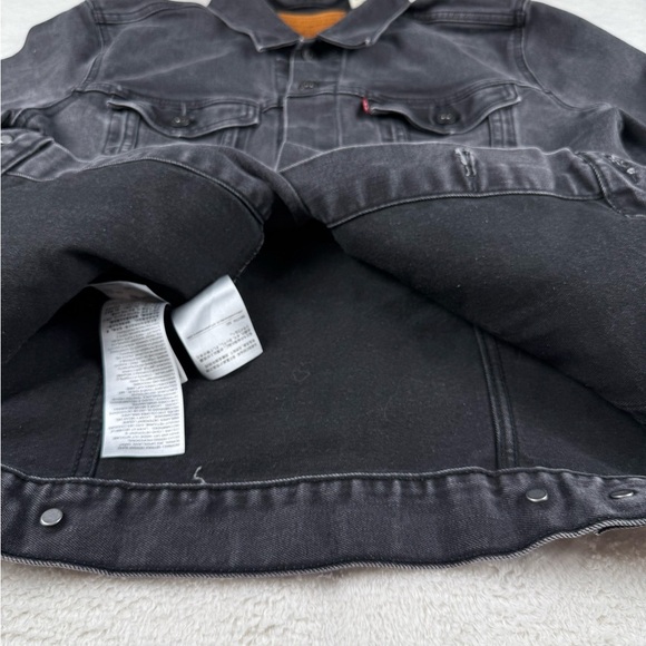 Y2K Levi's 72334 Trucker Jacket Mens Size Large Black Denim Jean 00s - Picture 6 of 11